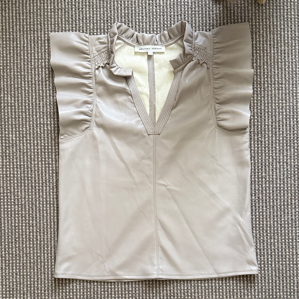 MELISSA NEPTON Beige Ruffle Top